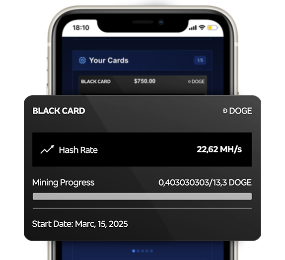 App de mineração com cartão Black